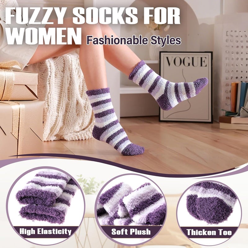 ANTSANG Womens Fuzzy Socks Fluffy Slipper Cozy Cabin Winter Soft Fleece Warm Comfy Thick Christmas Gift Socks - Image 4